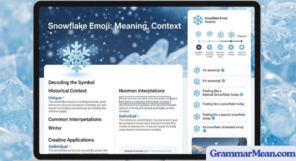 Snowflake Emoji Meaning, Context, and Uses