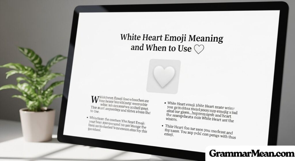 White Heart Emoji Meaning and When to Use