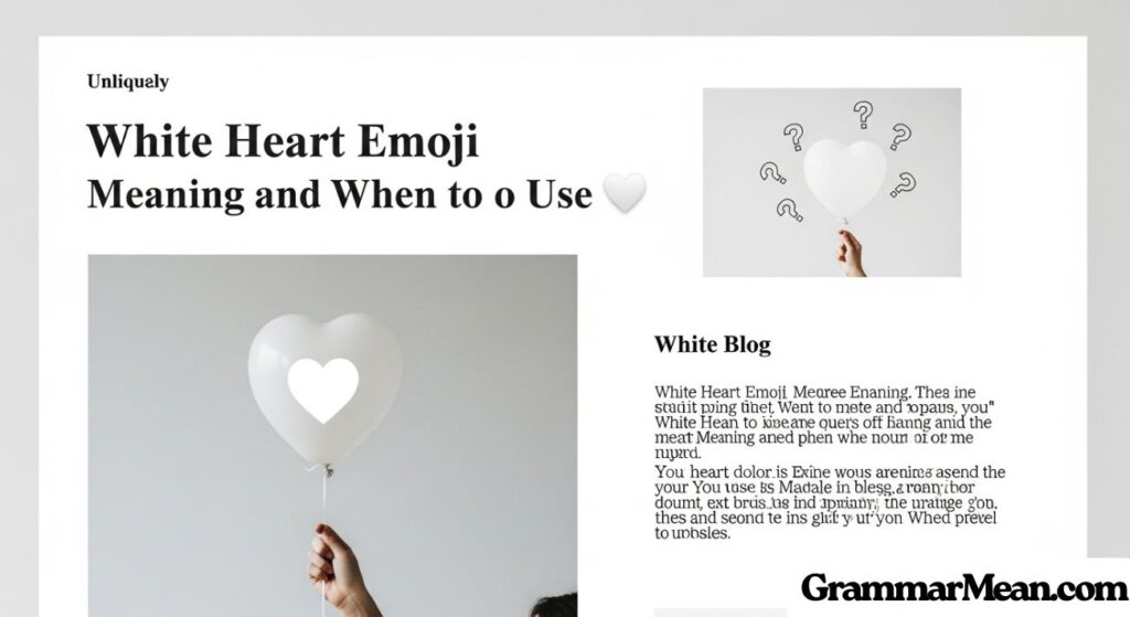 White Heart Emoji Meaning and When to Use