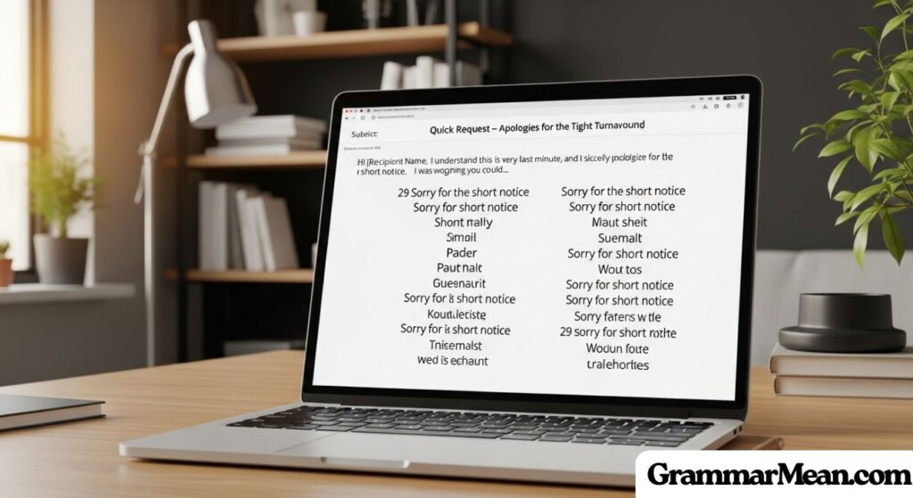 Other Ways to Say "Sorry for the Short Notice in an Email"