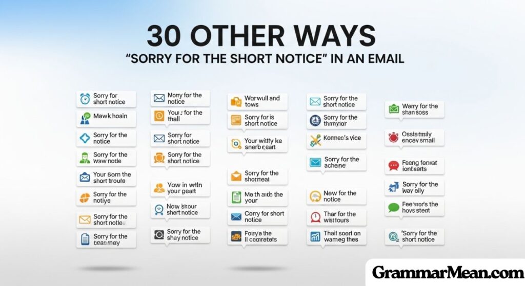 Other Ways to Say "Sorry for the Short Notice in an Email"
