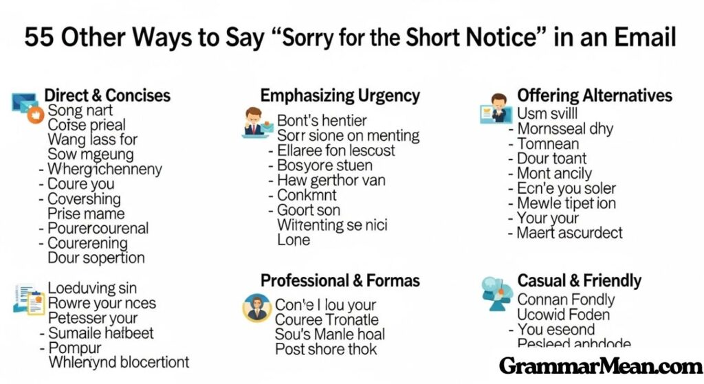 Sorry for the Short Notice in an Email”