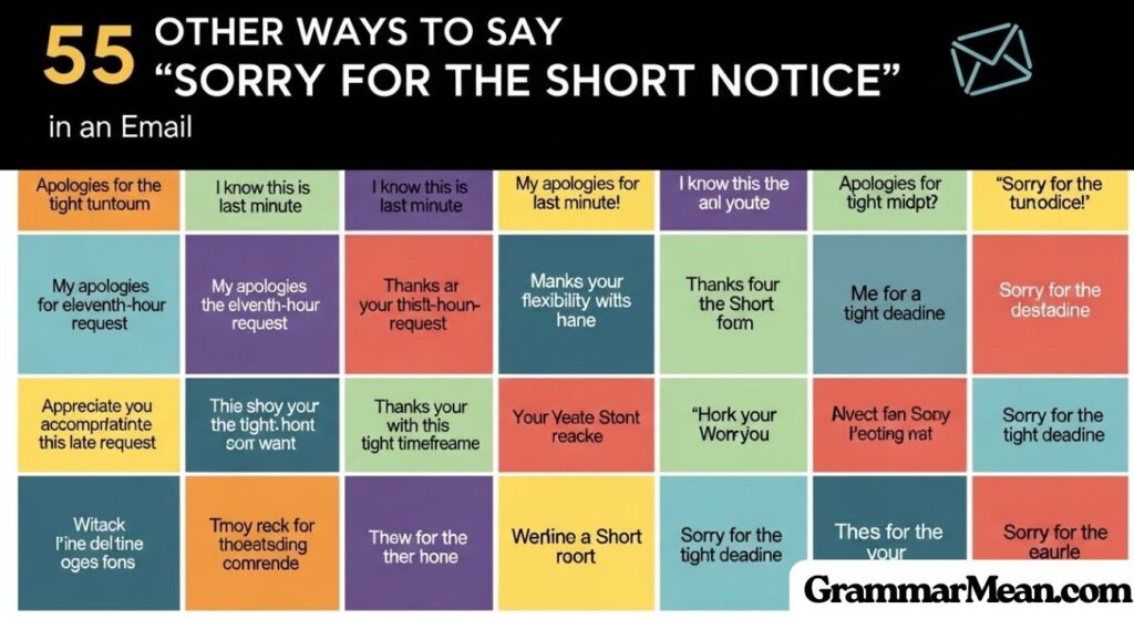 Sorry for the Short Notice in an Email”