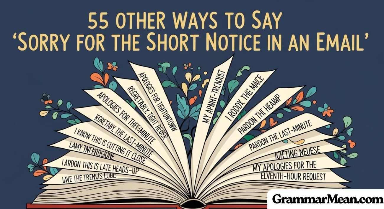 Sorry for the Short Notice in an Email”