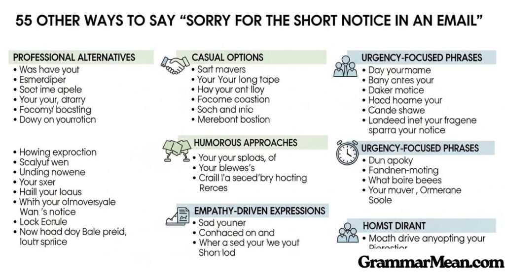 Sorry for the Short Notice in an Email”