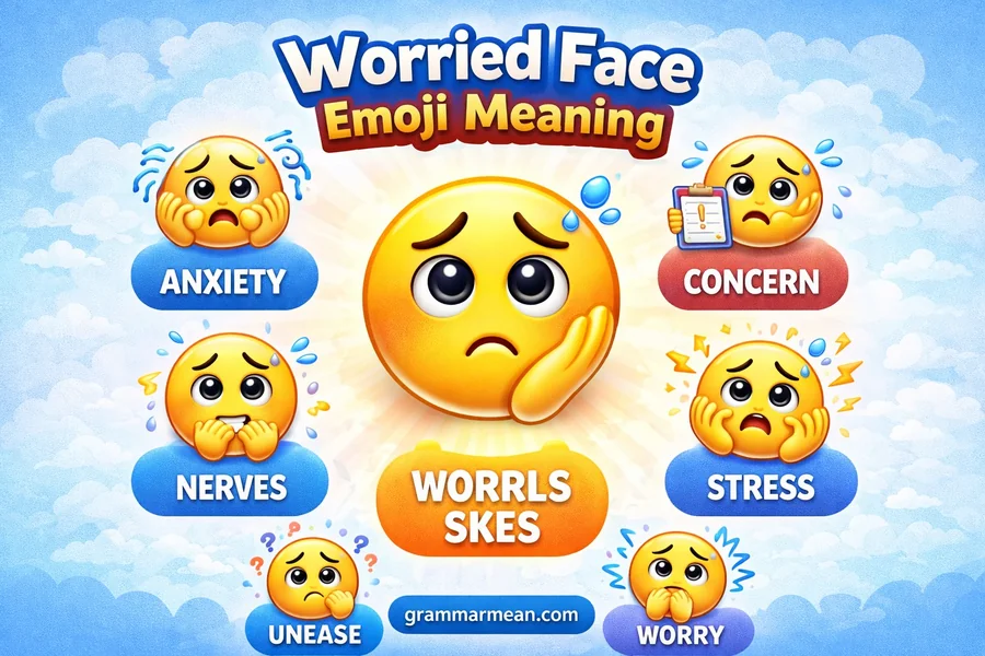 Worried Face Emoji Meaning