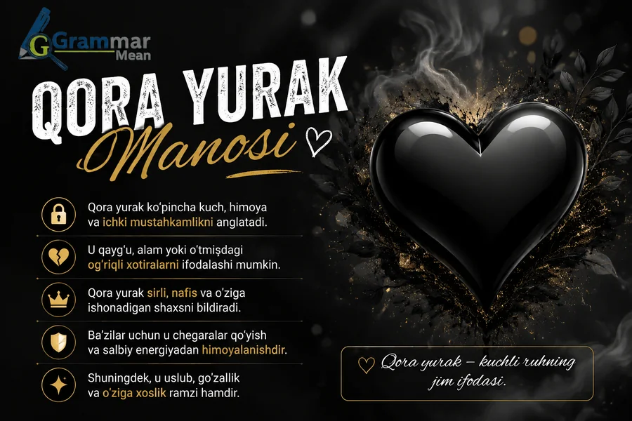 qora yurak manosi emoji